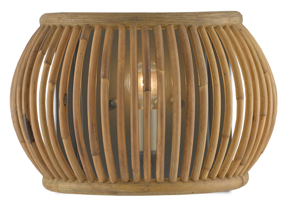 Currey and Company 5000-0135 One Light Wall Sconce, Hiroshi Gray/Natural