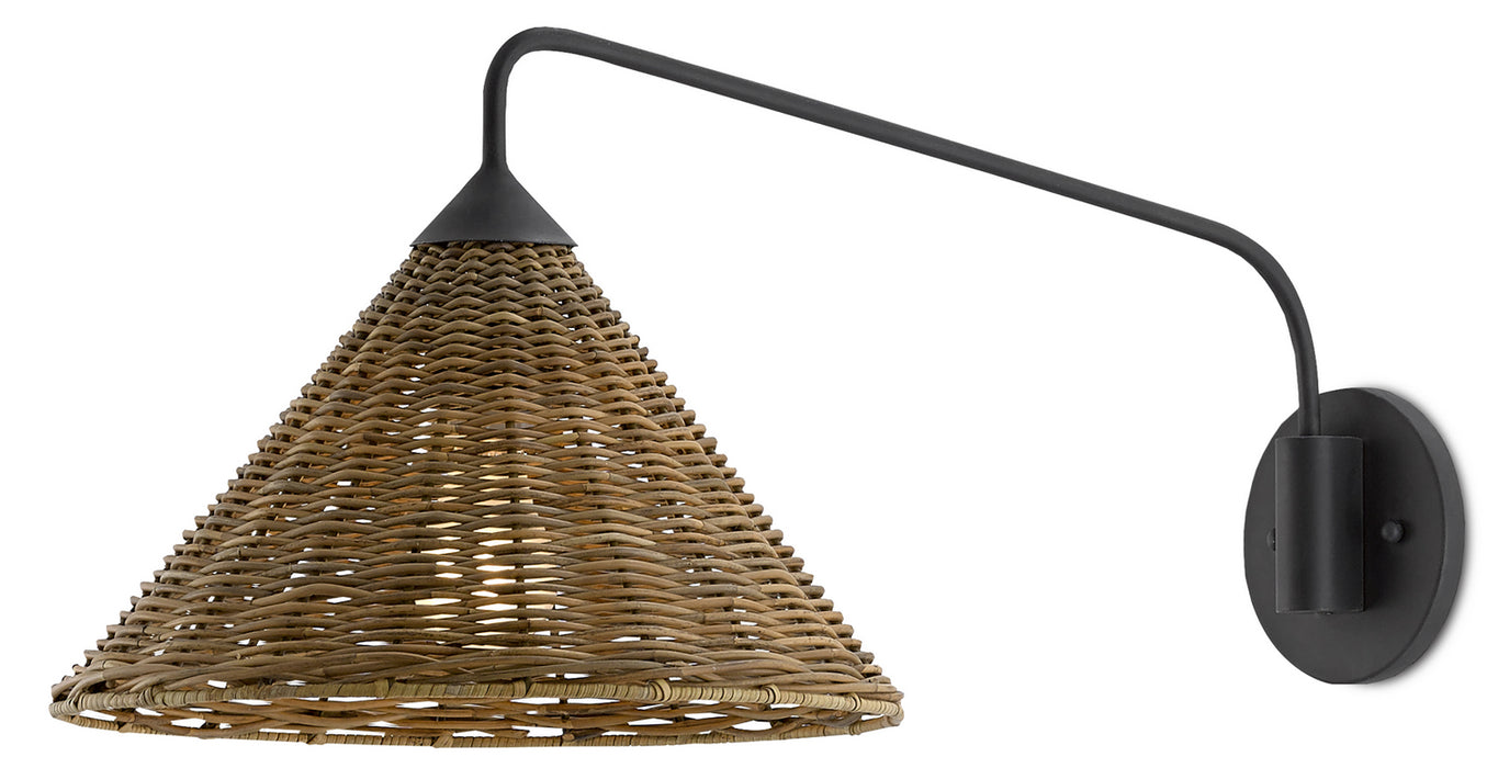 Currey and Company 5000-0139 One Light Wall Sconce, Blacksmith/Natural
