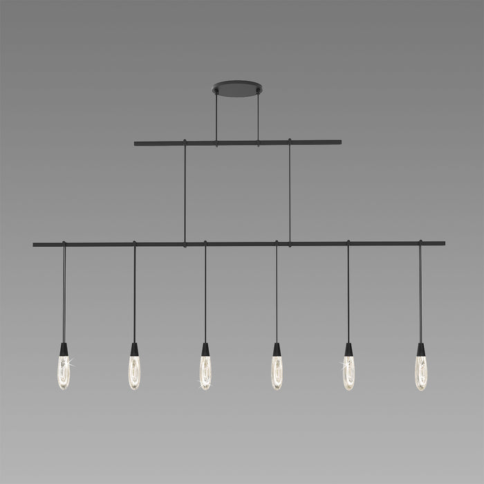 Sonneman S1B48K-JR181212-RP08 Six Light Pendant, Satin Black