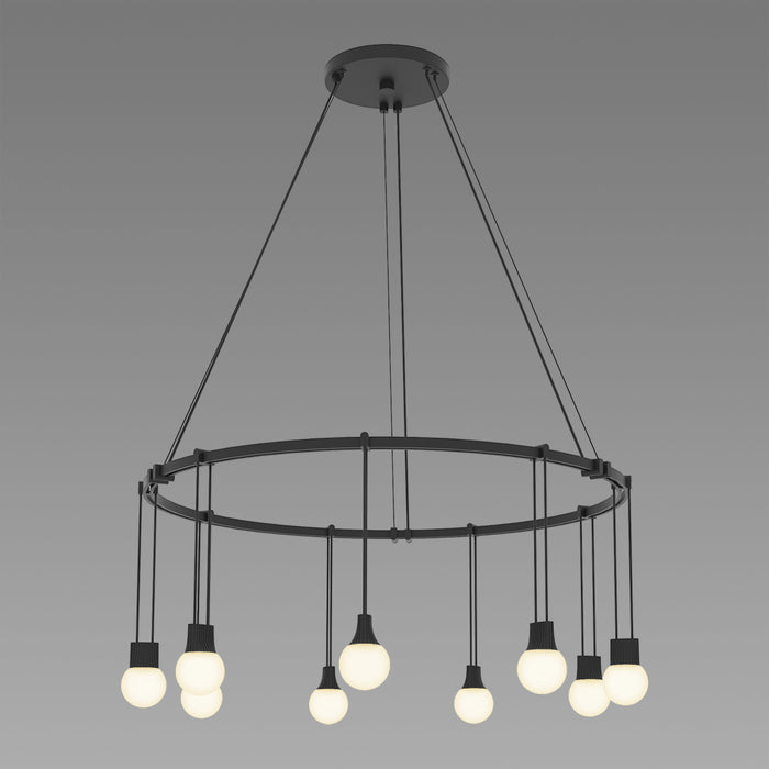 Sonneman S1E24K-JC06XX09-RP03 Nine Light Pendant, Satin Black