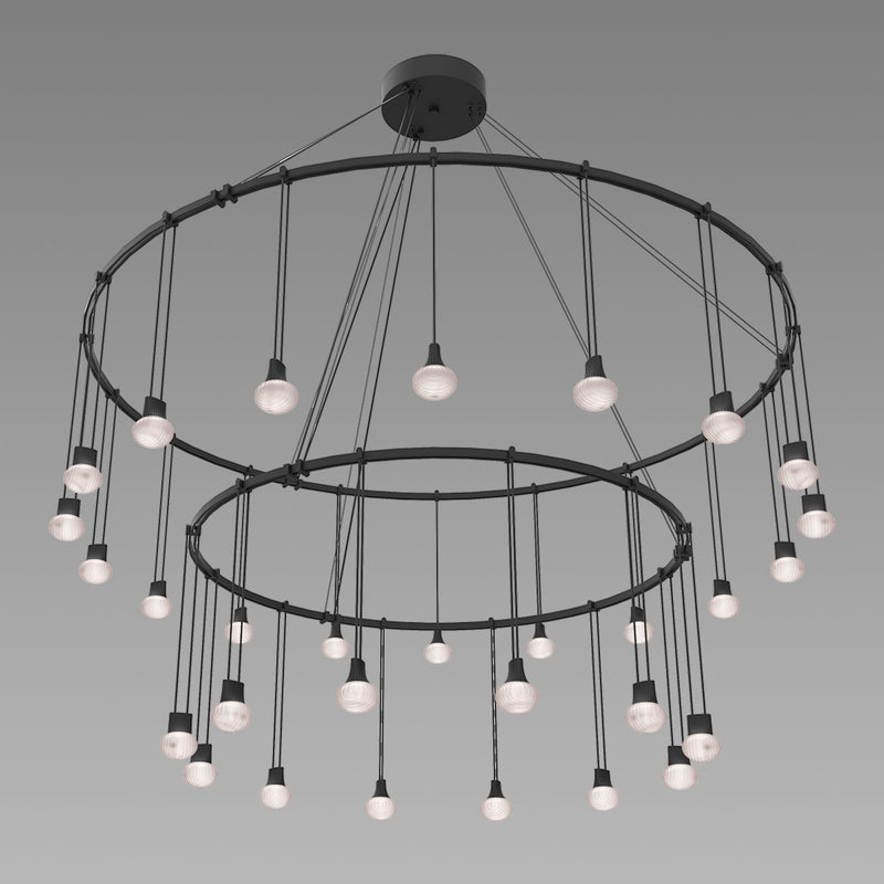 Sonneman S1F38K-SC06XX12-RP04 30 Light Pendant, Satin Black