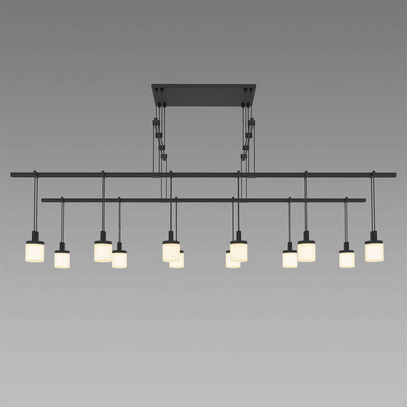Sonneman S1G48K-JR180606-RP06 12 Light Pendant, Satin Black