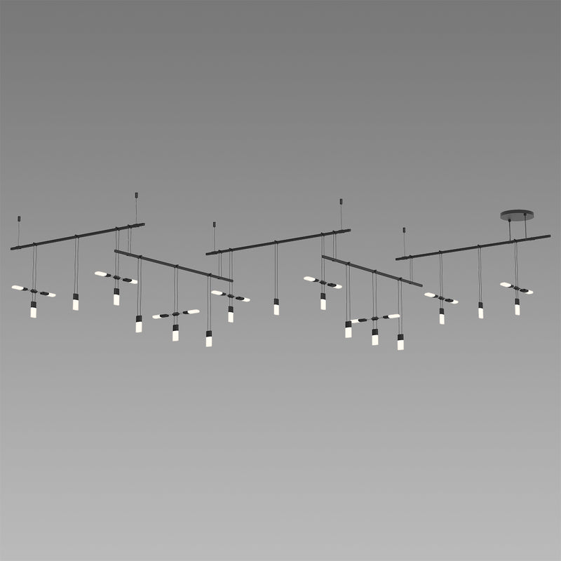 Sonneman S1K36K-JR180612-SC02 Seven Light Pendant, Satin Black