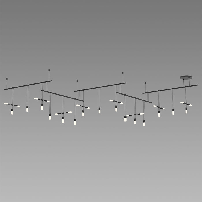 Sonneman S1K36K-JR180612-SC02 Seven Light Pendant, Satin Black