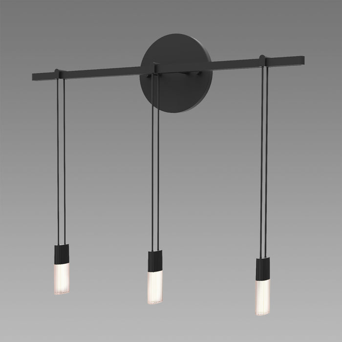 Sonneman S1M18K-JFXXXX12-RP01 Three Light Bath Bar, Satin Black