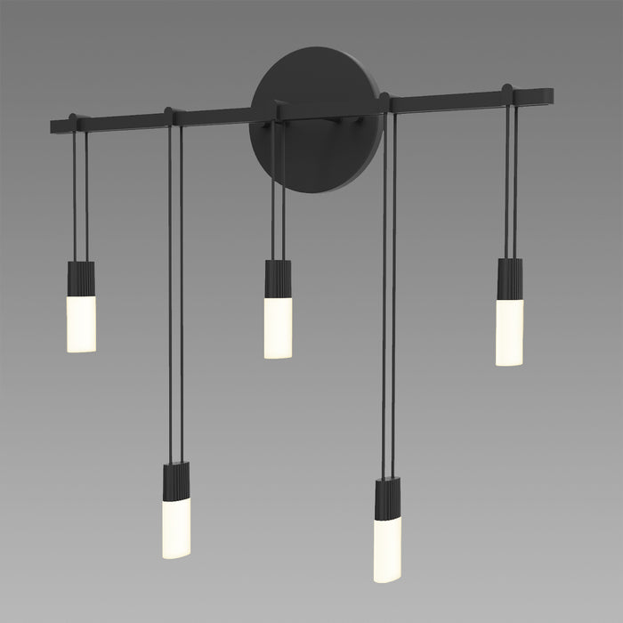 Sonneman S1N18K-JFXXXX62-RP02 Five Light Bath Bar, Satin Black