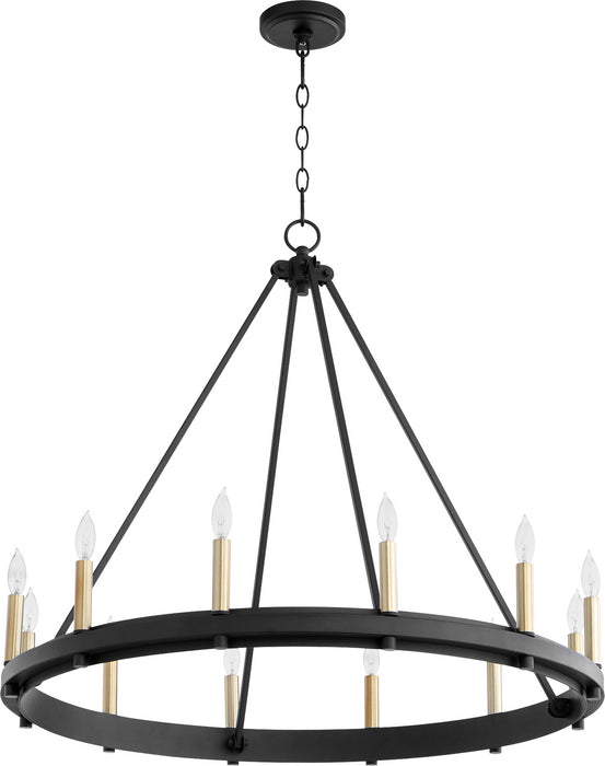 Quorum 611-12-69 12 Light Chandelier, Textured Black