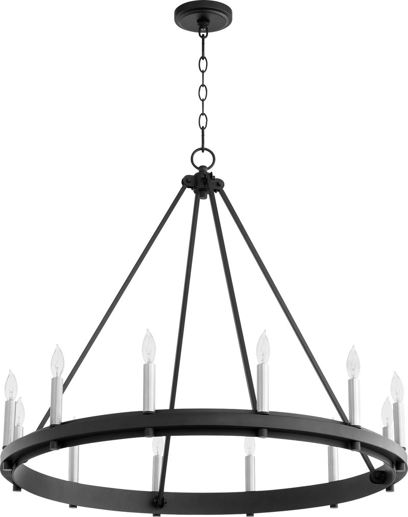 Quorum 611-12-69 12 Light Chandelier, Textured Black