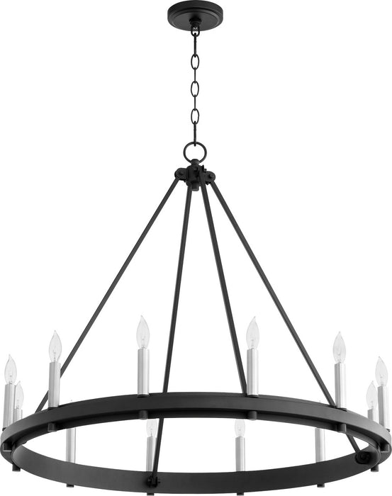 Quorum 611-12-69 12 Light Chandelier, Textured Black