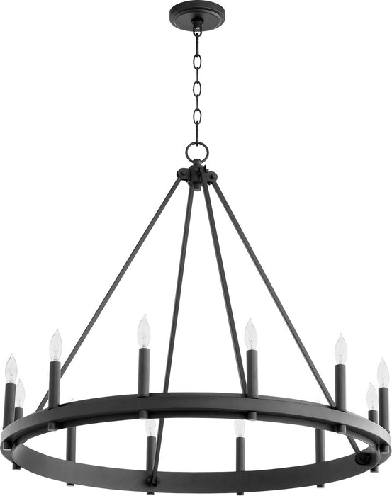 Quorum 611-12-69 12 Light Chandelier, Textured Black