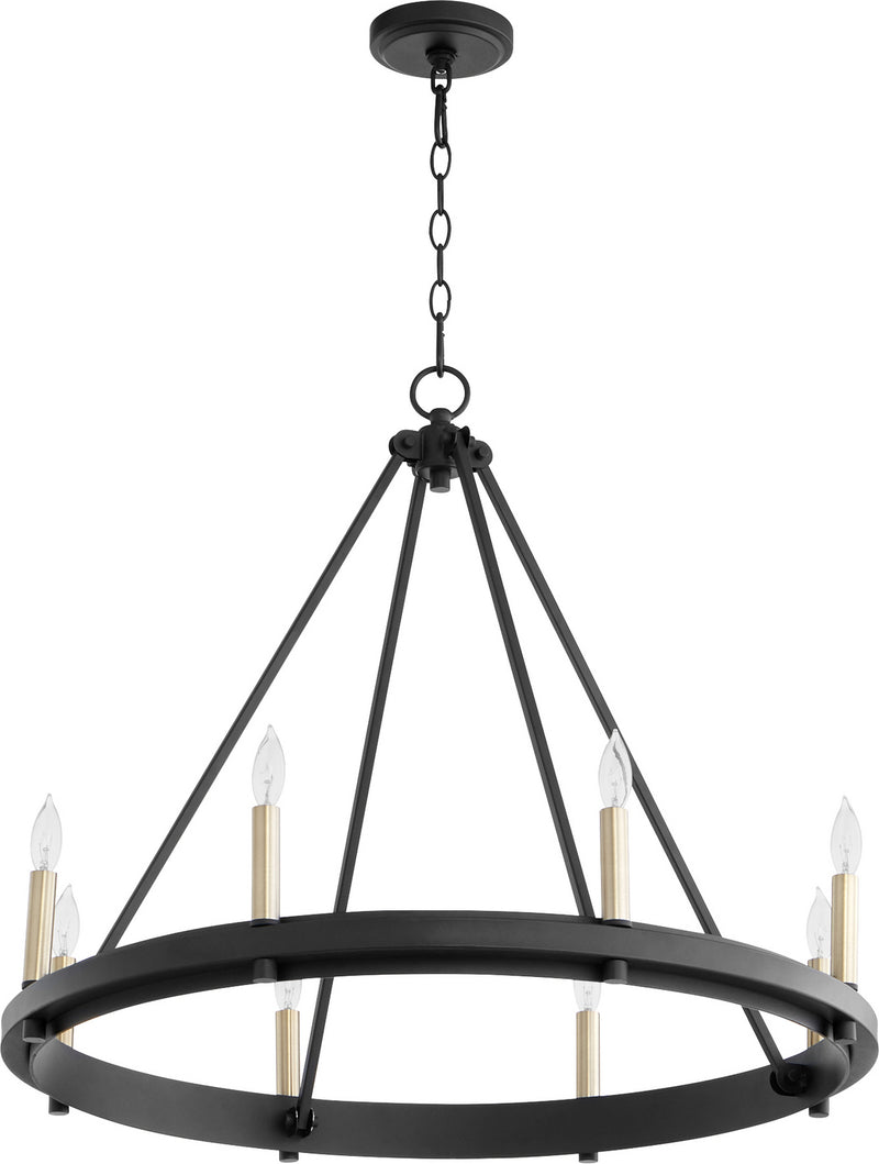 Quorum 611-8-69 Eight Light Chandelier, Textured Black