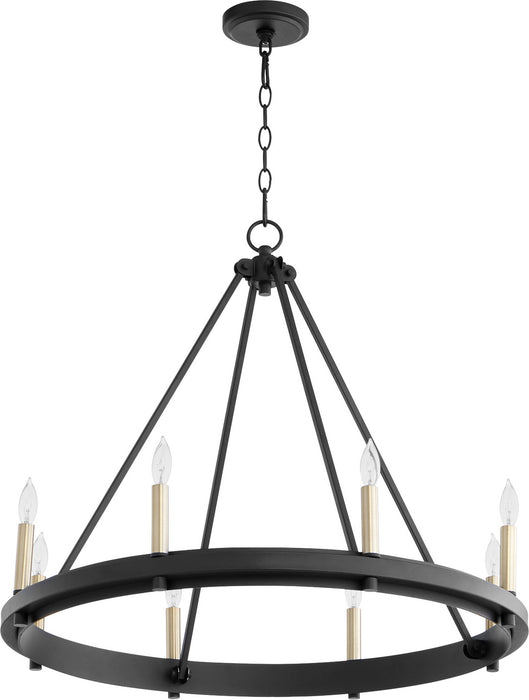 Quorum 611-8-69 Eight Light Chandelier, Textured Black