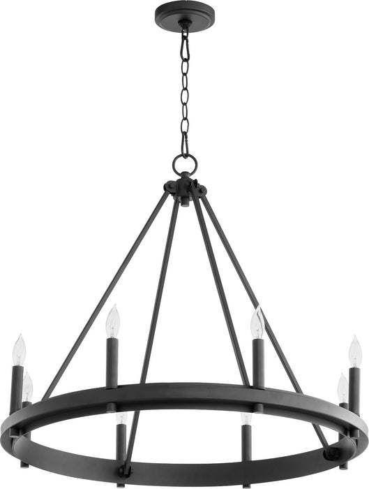 Quorum 611-8-69 Eight Light Chandelier, Textured Black