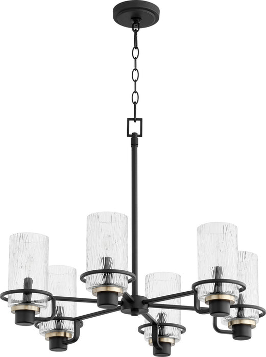 Quorum 627-6-69 Six Light Chandelier, Textured Black