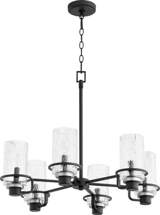Quorum 627-6-69 Six Light Chandelier, Textured Black