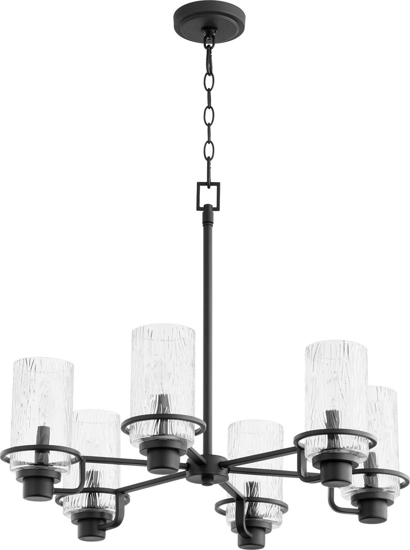 Quorum 627-6-69 Six Light Chandelier, Textured Black