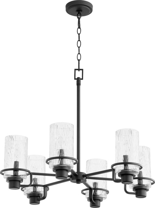 Quorum 627-6-69 Six Light Chandelier, Textured Black