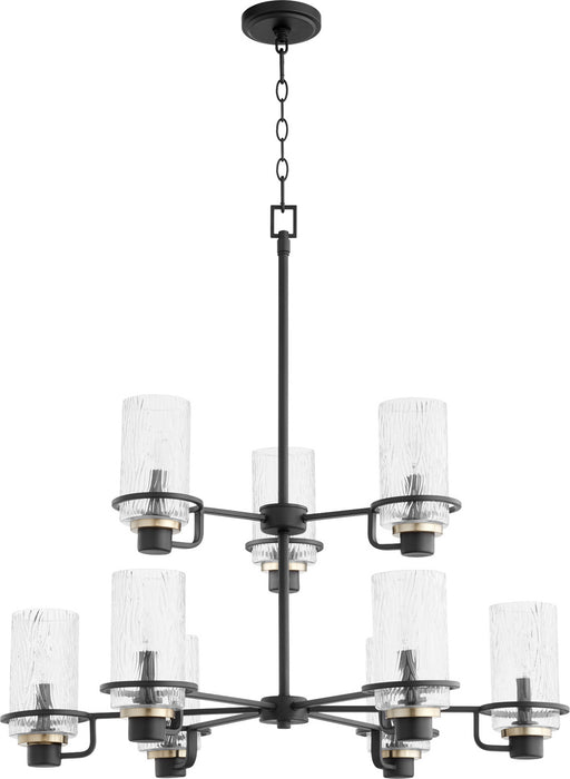 Quorum 627-9-69 Nine Light Chandelier, Textured Black