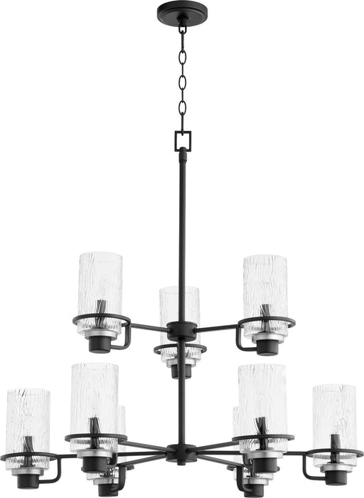 Quorum 627-9-69 Nine Light Chandelier, Textured Black