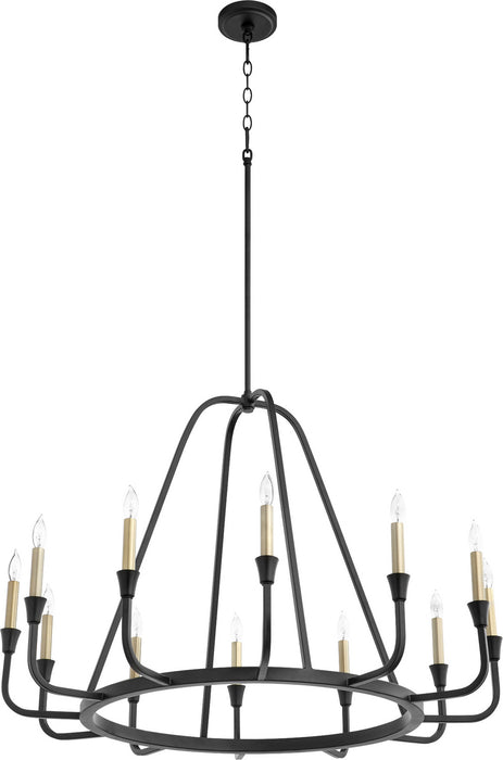 Quorum 6314-12-69 12 Light Chandelier, Textured Black
