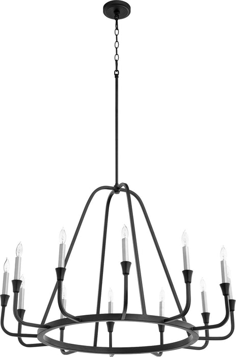 Quorum 6314-12-69 12 Light Chandelier, Textured Black