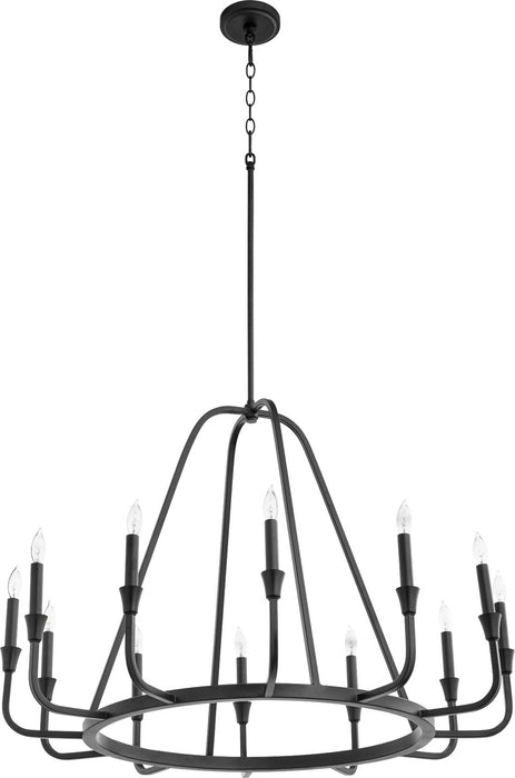 Quorum 6314-12-69 12 Light Chandelier, Textured Black