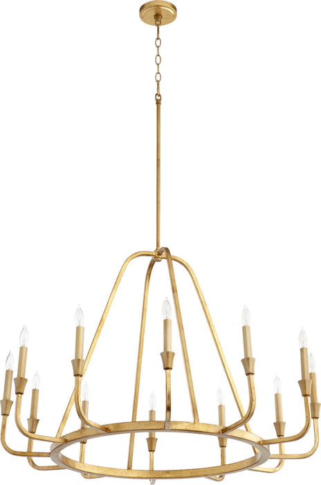 Quorum 6314-12-74 12 Light Chandelier, Gold Leaf