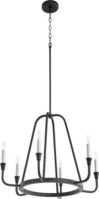 Quorum 6314-6-69 Six Light Chandelier, Textured Black