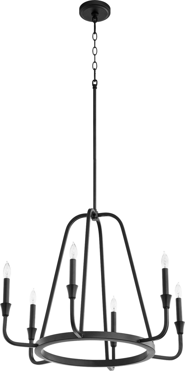 Quorum 6314-6-69 Six Light Chandelier, Textured Black