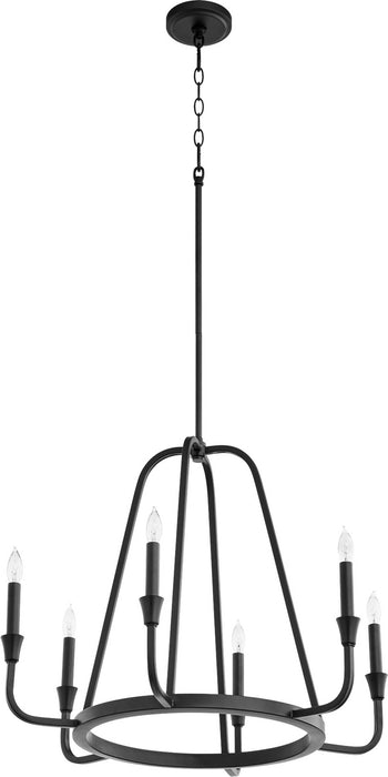 Quorum 6314-6-69 Six Light Chandelier, Textured Black