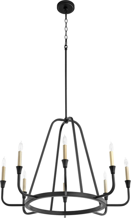 Quorum 6314-8-69 Eight Light Chandelier, Textured Black