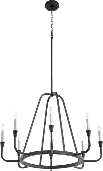 Quorum 6314-8-69 Eight Light Chandelier, Textured Black