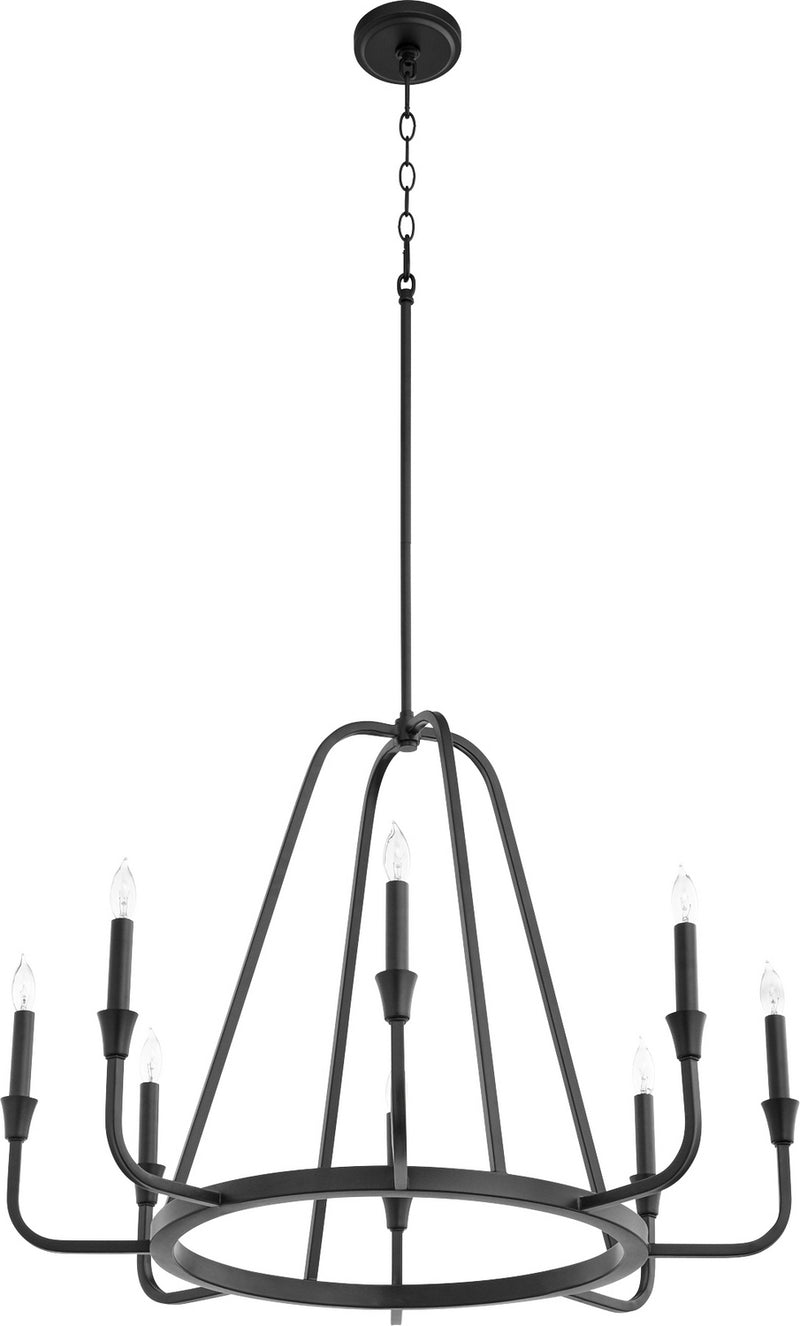Quorum 6314-8-69 Eight Light Chandelier, Textured Black