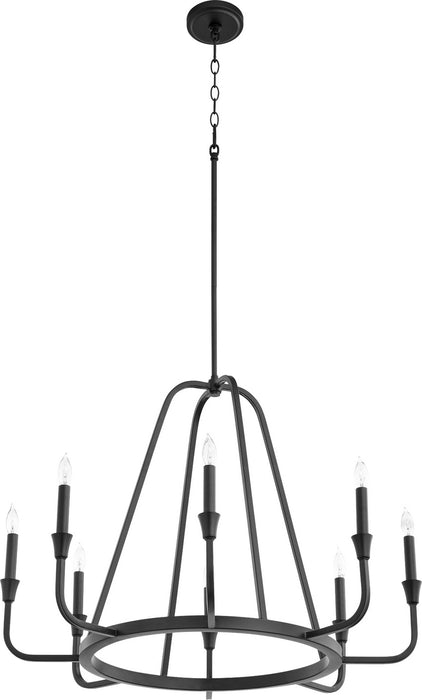 Quorum 6314-8-69 Eight Light Chandelier, Textured Black