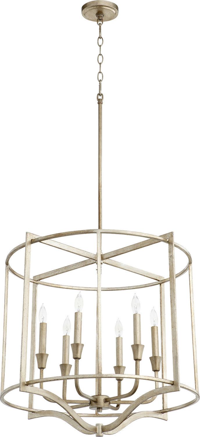 Quorum 6414-6-60 Six Light Nook, Aged Silver Leaf