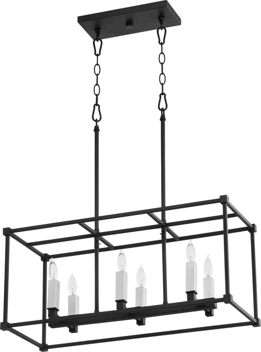 Quorum 656-6-69 Six Light Linear Pendant, Textured Black