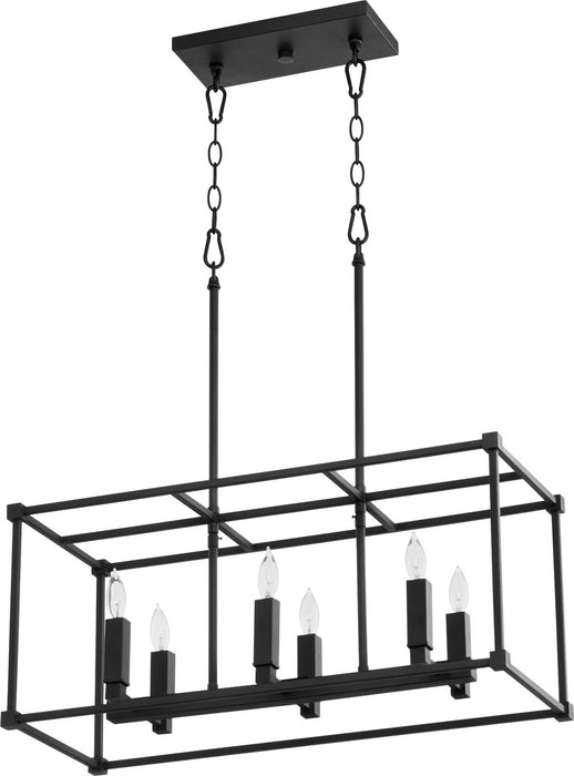 Quorum 656-6-69 Six Light Linear Pendant, Textured Black