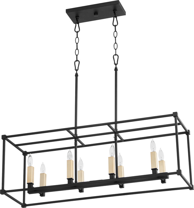 Quorum 656-8-69 Eight Light Pendant, Textured Black
