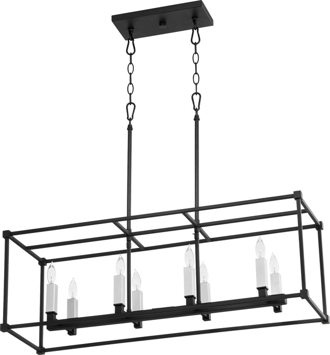 Quorum 656-8-69 Eight Light Pendant, Textured Black