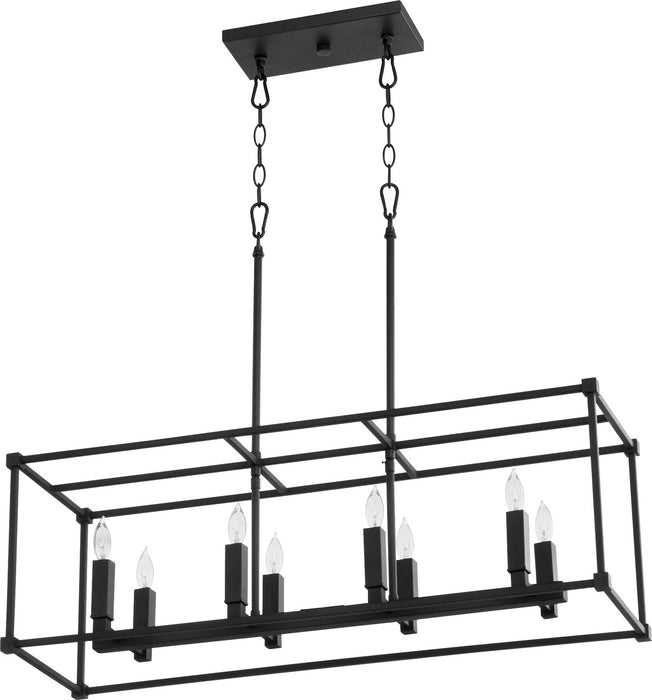 Quorum 656-8-69 Eight Light Pendant, Textured Black