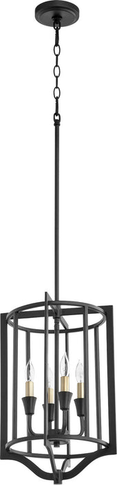 Quorum 6814-4-69 Four Light Pendant, Textured Black
