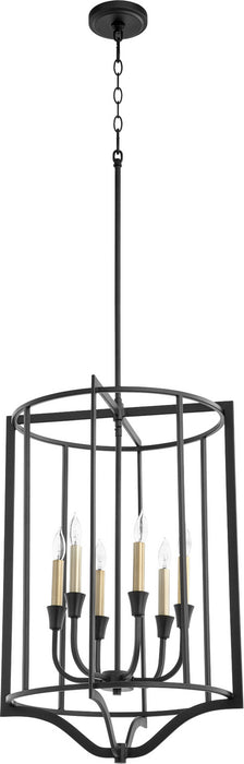 Quorum 6814-6-69 Six Light Pendant, Textured Black