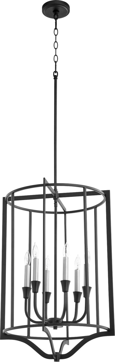 Quorum 6814-6-69 Six Light Pendant, Textured Black