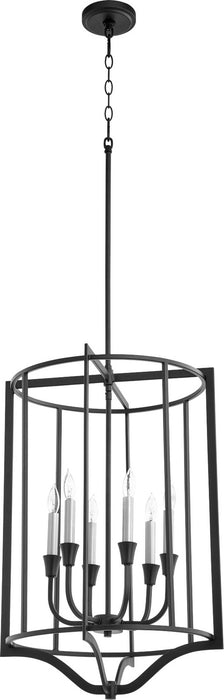 Quorum 6814-6-69 Six Light Pendant, Textured Black