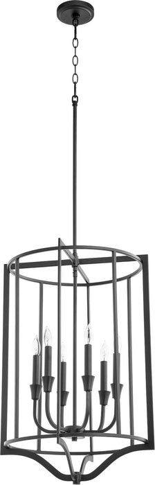 Quorum 6814-6-69 Six Light Pendant, Textured Black