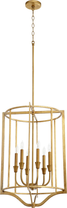Quorum 6814-6-74 Six Light Pendant, Gold Leaf