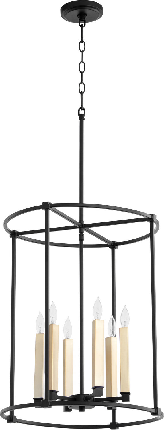 Quorum 686-6-69 Six Light Entry Pendant, Textured Black