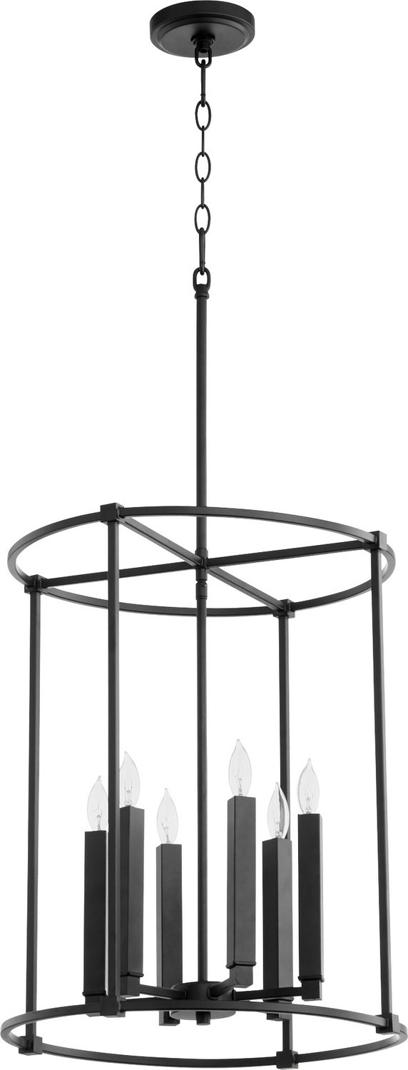 Quorum 686-6-69 Six Light Entry Pendant, Textured Black