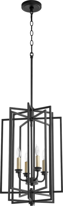 Quorum 688-4-69 Four Light Entry Pendant, Textured Black