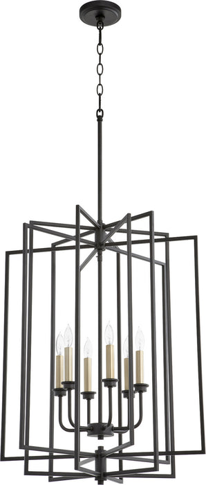 Quorum 688-6-69 Six Light Entry Pendant, Textured Black